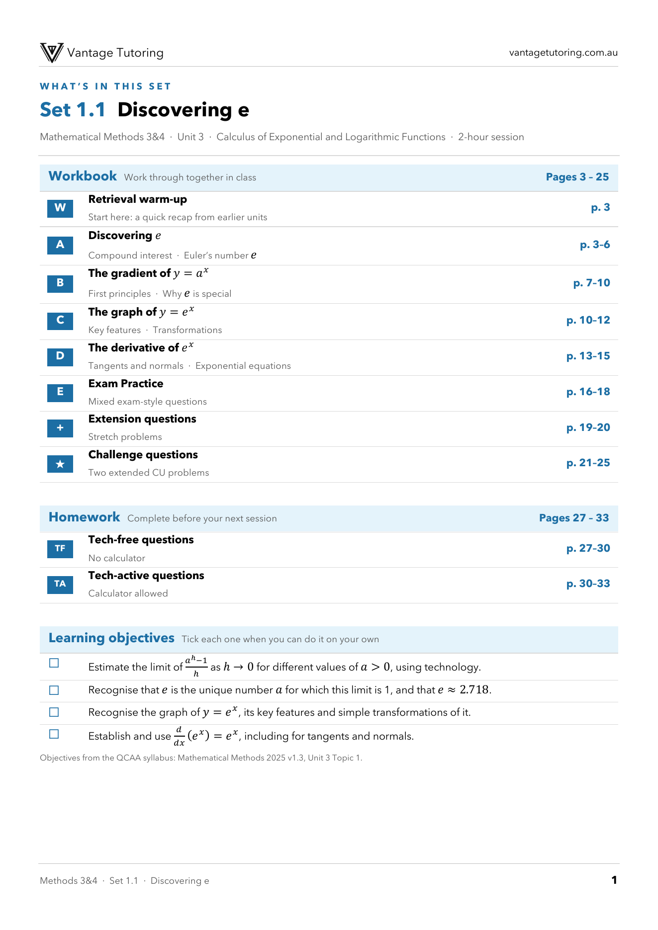 Methods 1.1 Discovering e — page 1