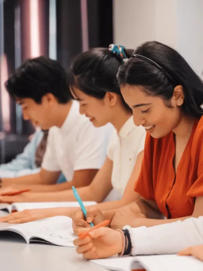 Students studying together during a tutoring session